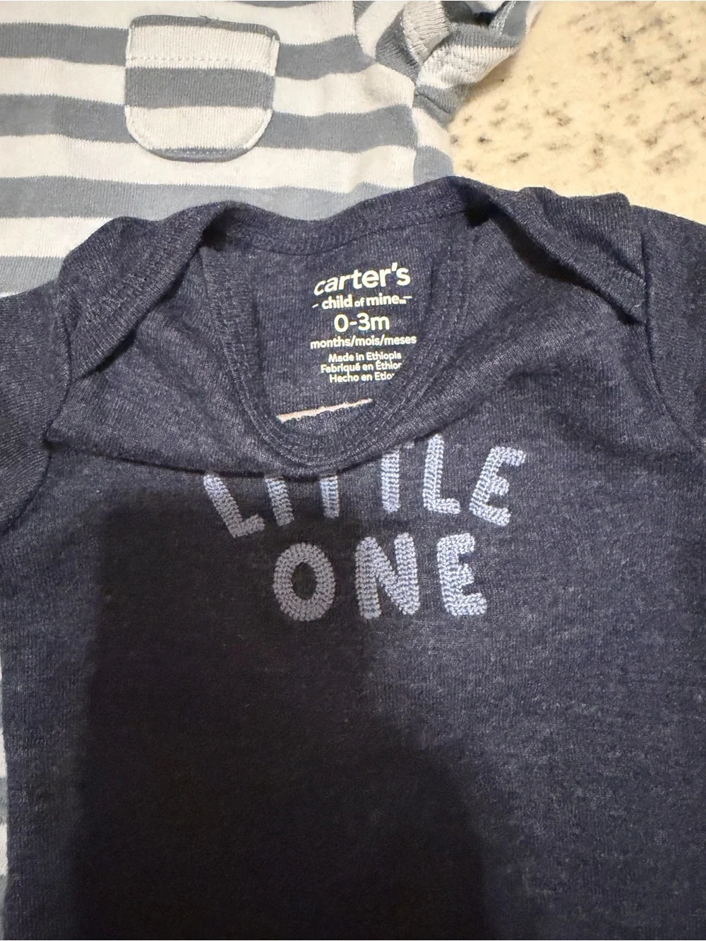 Carter's Navy 'Little One' & Light Blue Striped Two-Pack Bodysuits